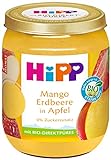 HiPP Bio Früchte Mango Erdbeere in Apfel, 160g, 6er Pack (6x160g)