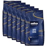 Lavazza Kaffee Espresso Super Crema, ganze Bohnen, Bohnenkaffee, 6er Pack, 6 x 1000g