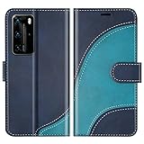 BoxTii Hülle für Huawei P40 Pro/Huawei P40 Pro Plus, Leder Handyhülle für Huawei P40 Pro/Huawei P40 Pro Plus, Ledertasche Klapphülle Schutzhülle mit Kartenfächer und Magnetverschluss, Blau