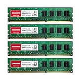 【DDR3 RAM】 Gigastone Desktop RAM 32GB (4x8GB) DDR3 32GB DDR3-1600MHz PC3-12800 CL11 1.5V UDIMM 240 Pin Unbuffered Non ECC for PC Computer Desktop Memory Module Ram Upgrade Kit (Desktop ONLY)