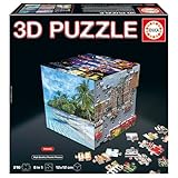 Educa - 3D Puzzle Reise | Die Puzzle-Herausforderung in Form eines Würfels mit insgesamt 216 Teilen. Struktur: Montierbare Basis mit 6 Puzzles zu je 36 Teilen. Ab 6 Jahren (20124)