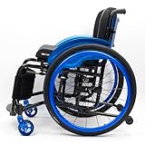 Care-Parents,rollstuhl faltbar leicht,Ultraleichter Transportrollstuhl, Klappbarer tragbarer Rollstuhl mit Handbremse,Leicht Faltbar Reiserollstuhl,Leicht zu transportieren(16.5in seat width,Blue (Bla