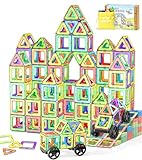 COOLJOY Magnetische Bausteine 50 Teile | Magnetspielzeug Magnet Bausteine für Kinder | Magnet Spielzeug Magneten Kinder ab 3 4 5 6 7 Jahren für Jungen und Mädchen