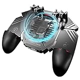 Ozkak PUBG Mobile Controller Smartphone Mobile Phone Gaming Gamepad with Fan, 4 Triggers L1R1 Game for Android iOS iPhone