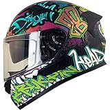 Broken Head Racing-Integralhelm InYourFace Schwarz-Matt mit Sonnenblende (XL (61-62 cm))