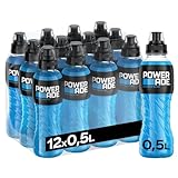 Powerade Sports Mountain Blast - Iso Drink mit Elektrolyten - als erfrischendes, kalorienarmes Sportgetränk oder als Power Drink für zwischendurch , 12 x 500 ml Powerdrink in Blau