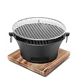Gusseisen -Holzkohleofen, Hibachi -Grill, tragbarer Grillgrill, Gusseisen Kleiner Grill, Camping -Grill -Werkzeug, für das Grillen im Freien im Freien (32 cm/12,6 Zoll)