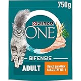 PURINA ONE BIFENSIS Adult Katzenfutter trocken, reich an Huhn, 6er Pack (6 x 750g)