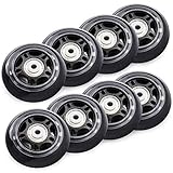 TOBWOLF 8er-Pack 64 mm/70 mm/76 mm, 82A/84A Inline-Skate-Räder mit ABEC-7-Lager, Indoor-/Outdoor-Rollschuh-Räder, Rollschuh-Skating-Räder, Gepäckräder, Stützräder für Scooter