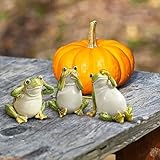 Gartenteich Frösche Deko | 3 Stück Frosch Figuren Garten Deko, Niedlichen Hängende Frösche Deko | für Miniteich Terrassenteich Zinkwannen Solarbrunnen Garten Balkon Teiche Deko (1PC)