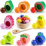 Seagoal Montessori Spielzeug ab 1 Jahr, Baby Motorikspielzeug Obst Holzspielzeug, Kinder Lernspielzeug Geschenk für Baby Mädchen Jungen 2 3 4 Jahre