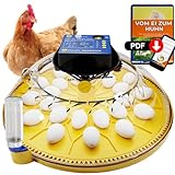 Dural's Automatische Brutmaschine für 24 Eier | CE-Norm | Hochpräziser Temperatur-Inkubator | Bedienungsanleitung auf Deutsch | Inkubator für Ei und Temperatur | inkl. E-Book