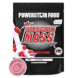 Powerstar HARDGAIN MASS 1600g | WEIGHT GAINER mit Kreatin & ohne Zucker-Zusatz | Masse, Kraft & schneller Muskelaufbau | Deutsche Herstellung | Mass Gainer Shake zum Zunehmen | Strawberry