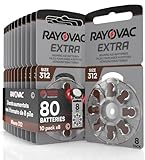 80 Batterien für Hörgeräte Rayovac Extra 312-10 Blister à 8 Batterien
