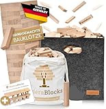 MaderaBlocks® 50 XXL-Holzbausteine Natur, perfekte Ergänzung, 100% Made in Ravensburg Bauklötze Holz unbehandelt Kinder Konstruktions-Spielzeug, Motorik Bausteine 3 4 6 Jahre