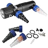 Gardebruk® Teichklärer 11 Watt 5m Kabel 3 Anschlussadapter Gartenteich Aquarium UVC Klärer Lichtfilter Wasserklärer Algenvernichter Wasseraufbereiter UV