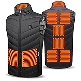 Beheizte Weste USB, Beheizbare Jacke Herren Damen, Heizweste Winter Weste Elektrische Warme mit 3 Temperaturstufen, Wärmejacke Leicht Waschbar Kleidung für Outdoor Motorrad Angeln Skifahren (M)