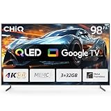 CHIQ U98F8TG 98 Zoll Gaming QLED TV, 4K HDR, Google TV, Dolby Atmos, Dolby Vision, Chromecast integriert, Google Assistant, Quad-Core CPU, 2.4/5Ghz Dual-Band Wi-Fi, Dolby Audio