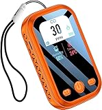 HAKINAKU Tragbarer CO-Melder Kohlenmonoxidmelder für Reise Camping Auto, Mobiler CO-Warner Warnmelder CO-Messgerät CO-Messer, mit Eingebauter Wiederaufladbarer Batterie, Orange, D6