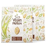 Vegan Protein - SCHOKOLADE - Pflanzliches Proteinpulver mit Reis-, Soja-, Erbsen-, Chia-, Sonnenblumen- und Kürbiskernprotein - 2x600g Protein Pulver
