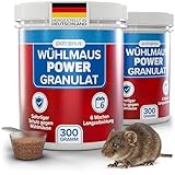 Patronus Wühlmaus Power Granulat 2X 300 g - Wühlmäuse effektiv vertreiben mit Sofort- und Langzeitwirkung - Wühlmausgift-Alternative als Abwehr-Mittel gegen Wühlmäuse - aus Deutscher Produktion