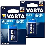 Varta Longlife Power Batterie, Typ 9V/E-Block / 6LR3146, 9 Volt 2er-Set