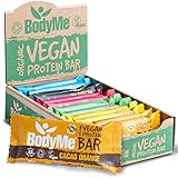 BodyMe Organic Vegan Protein Bar, Mixed Shaft, 12 x 60 g Vegan Protein Bar, Gluten Free, 16 g Complete Vegan Protein Per Snack, 3 Proteins, Essential Amino Acids, Fitness Bar