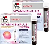 Doppelherz system VITAMIN B12 PLUS – Vitamin B12 trägt zur Verringerung von Müdigkeit und Erschöpfung bei und unterstützt die normale Funktion des Nervensystems – 2 x 30 Trinkfläschchen