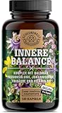 INNERE BALANCE® Johanniskraut Baldrian Passionsblume Kapseln hochdosiert - WICHTIG: Laborgeprüfter Komplex mit Hypericin, Hyperforin, Folsäure & Vitamin B12-120 Stk- SCHEUNENGUT®