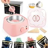 LWMTT Waxing Set 500ml Warmwachs Haarentfernung mit 400g Wax- Professionelle Wachsmaschine mit abnehmbarem Innentopf & Wachsperlen Wax Maschine für Gesicht, Beine, Bikini & Ganzkörper- Rosa