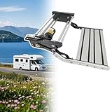 Manueller RV Schritt, Trittstufe Wohnmobil, Manuelle Klappbare Ausziehbare Doppeltrittstufe, Starke Feder, 12 V Beleuchtungsspannung, Für Reisen In Den Anhängern, RV,Single-layerelectric