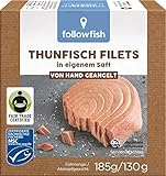 followfish MSC Thunfisch Filets im eigenen Saft, 185 g