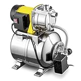 TROTEC Hauswasserwerk TGP 1025 ES ES – Pumpe mit Leistung 3300 l/h, 1000 W, Förderhöhe 30 m – Energiesparend, Auto-Restart, Auto-Stop, für Brauchwasserversorgung, Bewässerung, Volledelstahl