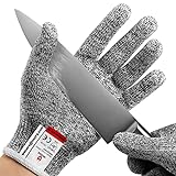 NoCry Schnittsichere Handschuhe – Leistungsfähiger Level 5 Schutz, lebensmittelecht. Größe : L, 1 Paar