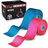 Effekt kinesiotape - (5m x 5cm) Rolle - Kinesiologie Tape in vielen farben - Kinesio-tape Wasserfest & Elastisch für Sport - Muskeltape Physio Tape Kinesio Tapes Hellblau und Pink
