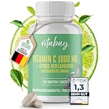 Vitabay Vitamin C Hochdosiert 1000mg - 250 Vegane Time Released Tabletten Vitamin C Gepuffert - Vit C mit Citrus Bioflavonoide - Vitamine C mit zeitverzögerter Abgabe - Laborgeprüft