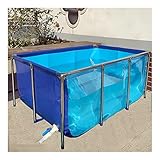 Aquarium Pool Teich Groß Indoor Freistehend Aquarium Flexible PVC Leinwand Teichfolien mit Stahlrahmen Sichtfeld Zucht Wassertank für Koi Goldfisch Outdoor Fisch Teich