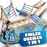 WOODESSORI Pikler Dreieck, faltbar, 7-in-1, Montessori-Studio für Kinder, Montessori-Kletterdreieck, Montessori-Holz und Kletterrampe für Babys, Buchenholz
