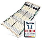 Sleepneo Lattenrost 100x200 Premium Strong bis 200Kg, Kopfteil verstellbar, 7-Zonen-Lattenrost mit 42 Latten, Made in Germany, extra stabil aus Buchenholz