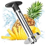 com-four® Ananas-Schneider 3 in 1 - Ananas Schäler aus Edelstahl, spülmaschinengeeignet - Ananas-Entkerner - Ananas Corer mit scharfer Klinge (01 Stück - Ananasschneider)