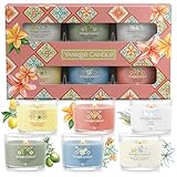 Yankee Candle Duftkerzen-Geschenkset | Gefüllte Mini-Votivkerzen | Soja-Wachs-Mischung | Kollektion „Hello Italy“ | Perfekte Geschenke für Frauen | 6 Stück