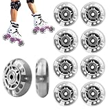 8 Stück LED Inline Skate Rollen 72mm – Leuchtende Inliner Räder mit Kugellagern, Ersatzrollen für Rollschuhe & Fitness Skates – Universal PU Rollen für Kinder