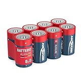 Ansmann Batterien Mono D LR20 8 Stück 1,5V - Alkaline Batterie langlebig & auslaufsicher - Ideal für Spielzeug, LED Taschenlampe, Radio, Modellbau UVM, schwarz, 5015581-01