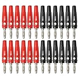 agogue 24 Stück Bananenstecker, Bananenstecker Lautsprecher Sehr Langlebig, Bananenstecker 4mm Breites Anwendungsspektrum, Banana Plug Für Kabel Boxen Endstufen Receiver Stereoanlagen (Schwarz + Rot)