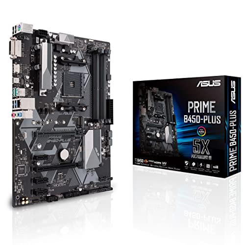 Asus Prime B450-Plus Mainboard Sockel AM4 (ATX, AMD AM4, DDR4-Speicher, natives M.2, USB 3.1 Gen 2)