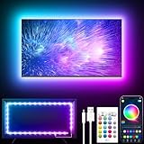 GIPOYENT TV LED Lichter, 13.1Ft TV LED Lichter für 40-65 Zoll, LED TV Hintergrund mit Bluetooth Funktion - RGB Farbwechselnder Lichtstreifen für Heimkino(13.1FT for 32'-65' TV)