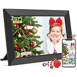 Frameo WLAN Digitaler Bilderrahmen 10,1 Zoll, HD 1280 * 800 IPS Touchscreen Elektronischer FotoRahmen mit 32GB Speicher, Auto Drehung, Einfache Weitergabe von Fotos Videos über Frameo App