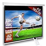 Motorleinwand SlenderLine 180 x 135cm (BxH) - 4:3 Format - 2D/3D - Full-HD - 4K Ultra HD - Beamer Leinwand inkl. Funkfernbedienung