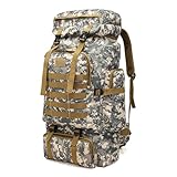 Assault Pack - Wasserdichtes Nylonmaterial, Jagdrucksack, Outdoorrucksack | Großes 80L Fassungsvermögen Mit Robuster Struktur, Schwerer Trekkingrucksack Für Wandern Camping Jagdausflüge Abenteuer