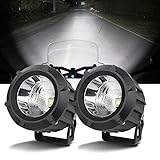 Chelhead Motorrad LED Zusatzscheinwerfer, 3.5 Zoll 2x25W Runde Led Nebelscheinwerfer 6000K, IP67 Wasserdicht Strahler Offroad Flutlicht, Rückfahrscheinwerfer für Auto, Traktor, SUV, UTV, ATV